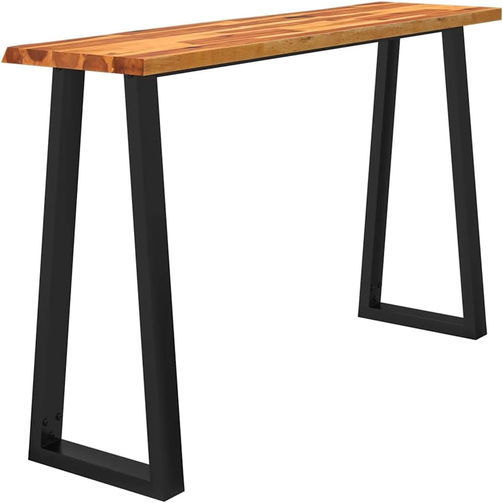vidaXL Wall table with natural edge 140x40x80 cm solid acacia wood