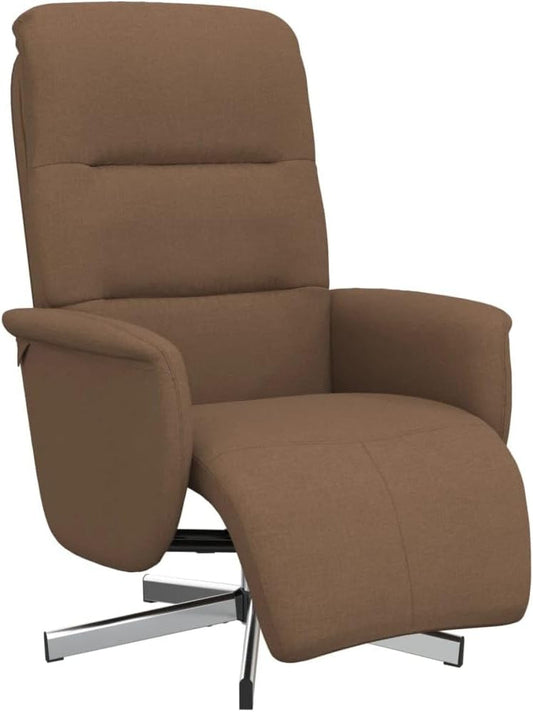 Fauteuil – Relaxstoel – Zitzetel – Loungefauteuil – Draaifauteuil – Verstelbare Rugleuning – 360° Draaibaar – Bruin Stof