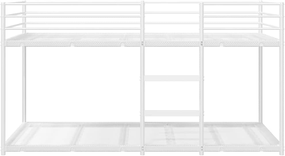 vidaXL Stapelbed zonder matras 90x200 cm staal wit, bedframe, bedbodem, slaapkamermeubilair, hoogslaper, stapelbedframe, laag stapelbedframe
