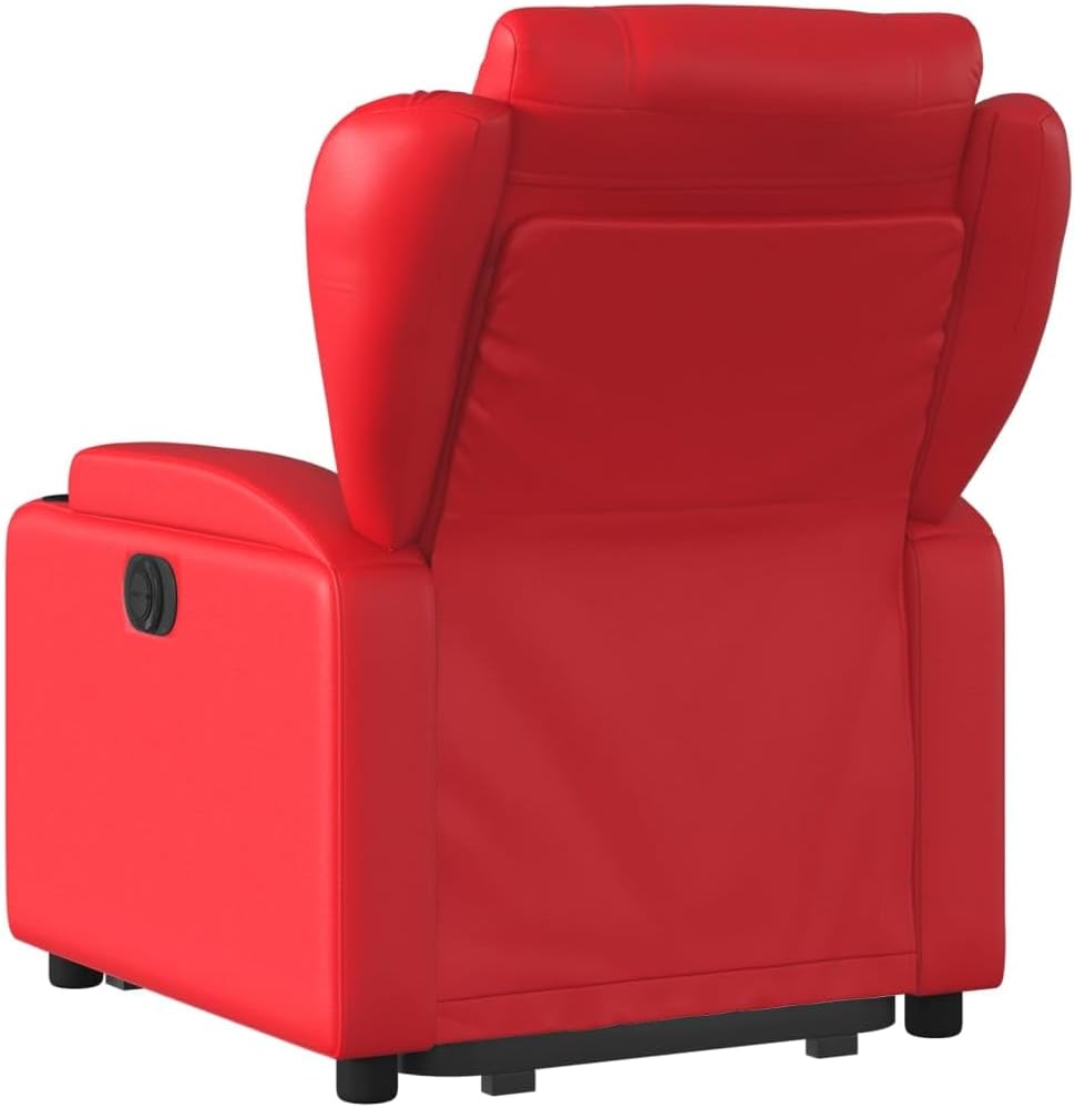 Relaxfauteuil – Elektrische Opsta Fauteuil – TV Stoel – Relaxstoel – Verstelbare Stoel – Kunstleer Rood – Elektrische Liftfunctie – Handmatige Rugleuning Verstelbaar