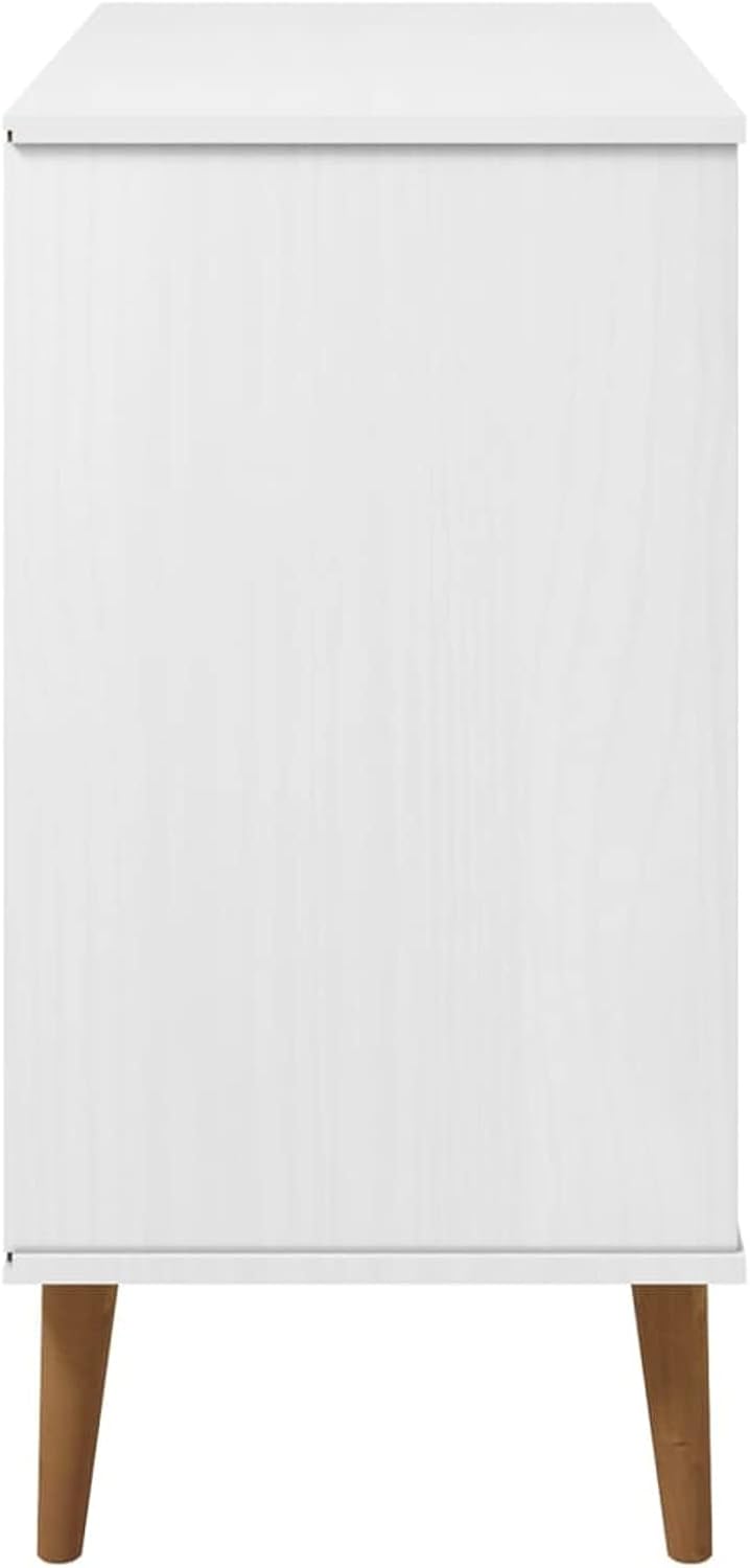 Sideboard Living Room Cabinets Living Room Angled Storage Cabinet Sideboard MOLDE White 90x40x80cm Solid Wood Pine - QUORE