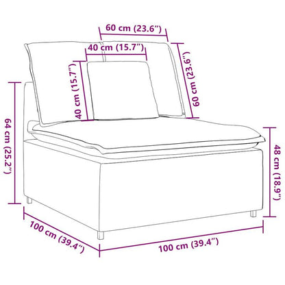 Modulaire Bank Middenmodule – Modulair Sofa Element – Zitmeubel – Hoekbank Element – Zithoek Module – Blauw – Comfortabele Kussens – Duurzaam Houten Frame – 100 cm Breed
