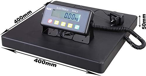G&G PSB pakketweegschaal, platformweegschaal, robuust 40 × 40 cm weegoppervlak van gegoten aluminium, werkt op batterijen mogelijk (300 kg x 100 g//150 kg x 50 g//75 kg x 20 g)