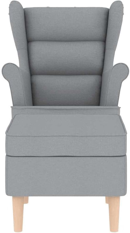 Relaxstoel – Fauteuil – Loungestoel – Draaifauteuil – TV Stoel – Lichtgrijs – Duurzaam Polyesterweefsel – Geïntegreerde Voetensteun en Zeer Sterk Schuim
