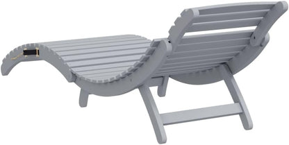 vidaXL Sunbed 184x55x64 cm Solid Acacia Wood Grey, Outdoor Bed, Sun Bed, Sun Bed, Garden Lounger, Sun Lounger, Outdoor Lounger, Sun Lounger, Wooden Lounger - QUORE