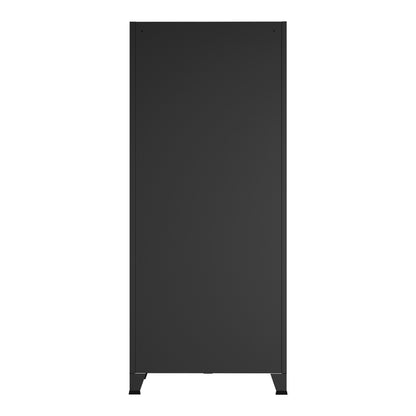 Stalen Kledingkast – Garderobekast – Kledingkast Met Laden – Opbergkast – Industrieel – 180x90x40 cm – 2 Laden – Ventilatiesleuven
