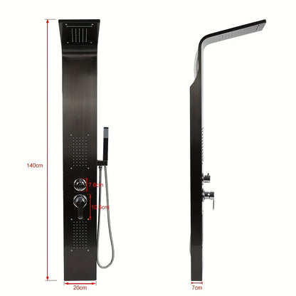 Doucheset Zwart – Douchepaneel – Douchetoren – Douchekolom – Douchepaneel 4-functies – RVS – 140 cm Hoog