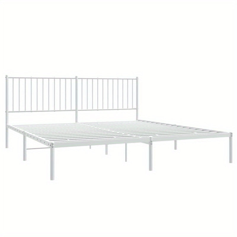 Bedframe – Bedombouw – Boxspring – Slaapkamerbed – Ledikant – Metaal Wit – 180x200 cm – Stevig en Modern Design