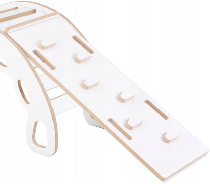 MISIOO Rocker Rocker For Children - Baby Rocker With Rounded Edges For Safety - White MDF - Laminated Surface - Incl. Climbing Wall/Slide/Cushion - 90x41x50cm - Rocker Baby - QUORE