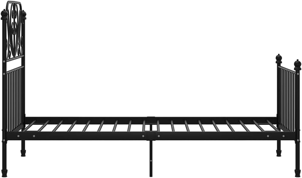vidaXL Bedframe metaal zwart 90x200 cm
