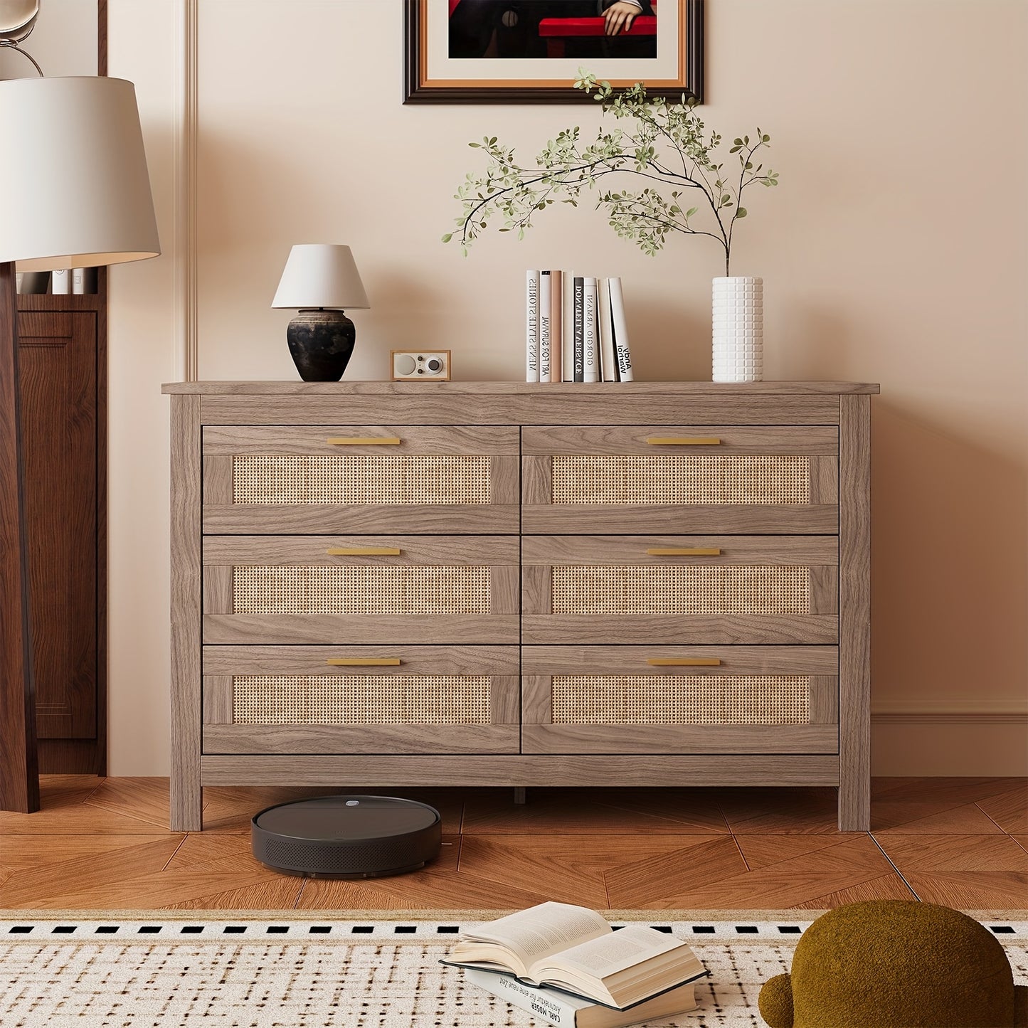 Ladekast – Ladeblok – Opbergkast – Commode – Kastenmeubel – 6 Lades – Wit Houtkleur – Soepel Schuivende Ladegeleiders – Eenvoudige Montage