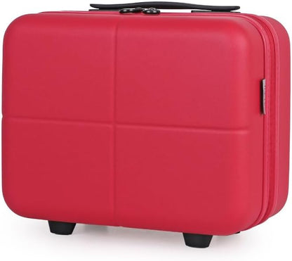 JLY Premium Zwarte Kofferset 100% Duits Bayer Polycarbonaat Superieure Organisatie TSA-beveiligingsslot Ultra-stille Wielen, Bessen Rood, Vanity Case, S (55cm)