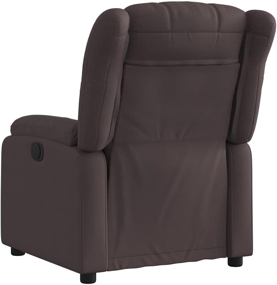 Elektrische Massagestoel, Fauteuil, Verstelbare Rugleuning, Voetsteun, Tv-Stoel, Relaxstoel met Ligfunctie, Ligstoel, Gestoffeerde Stoel, Fauteuil (lichtgrijs) (Donkerbruin #27)
