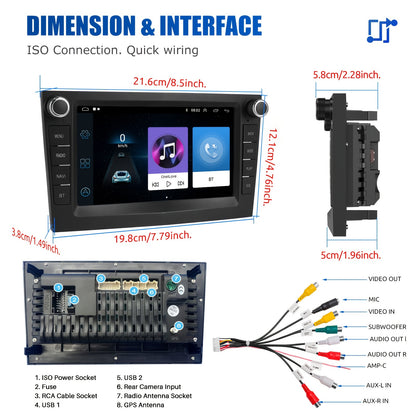 Autostereo – Autoradio – Multimedia Speler – Navigatiesysteem – CarPlay – 7 Inch HD IPS Touchscreen – Android 14.0 – Met AHD Achteruitrijcamera – Draadloos WiFi & GPS