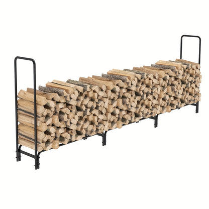 Houtkruik – Houtopslagrek – Houtblokkenhouder – Brandhoutrek – Houtopberging – 12 Voet Lang – Stevig Metalen Frame