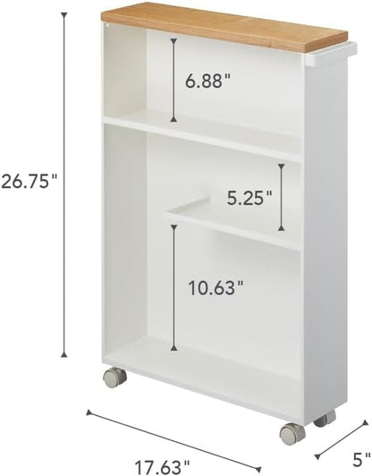 YAMAZAKI Halfgesloten opbergwagen - Tower - wit