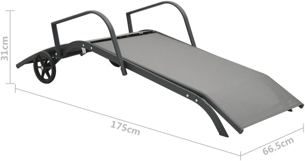 vidaXL Sun lounger Sun lounger Garden bed Loungebed Lounger Furniture Lounge furniture Lounge furniture Outdoor bed Garden Garden Furniture Steel Textilene - QUORE