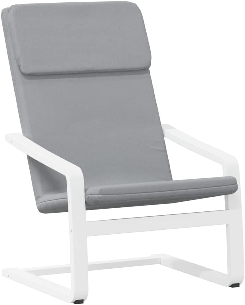 Relaxstoel – Kruk – Stofstoel – Cocktailstoel – Televisiestoel – Lichtgrijs – Massief Berkenhout Frame – Afneembare Wasbare Hoezen
