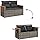 vidaXL 2-seater sofa with cushions poly rattan grey, lounge sofa, garden bench, garden furniture
