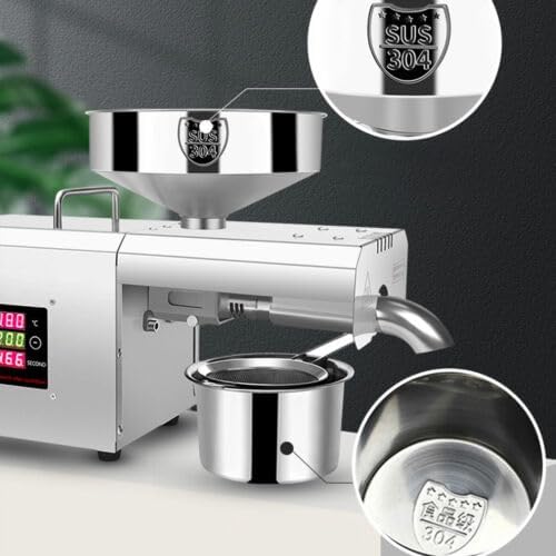 Stainless Steel Oil Press for Oil Extraction, Automatic Oil Press for Most Oil Plants, 220V, 750W - QUORE