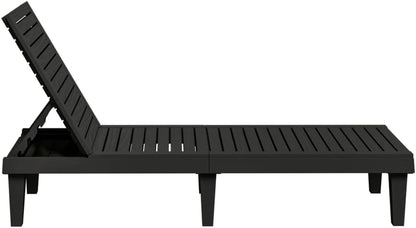 vidaXL Lounger 155x58x83 cm polypropylene black - QUORE