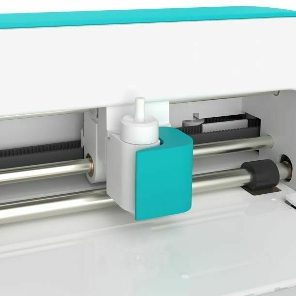 Snijmachine Wit en Turquoise – Snijplotter, Hobbyplotter, Stickermachine, Knutselmachine – Snijden zonder snijmat mogelijk – Inclusief 6 gereedschappen