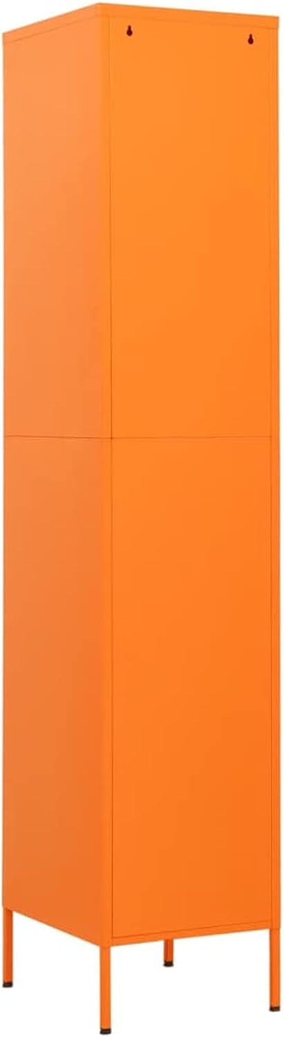 Gecheer Closet, Changing Cabinet, Metal Cabinet, Metal Cabinet, File Cabinet, Storage Cabinet, Cabinet with 4 Shelves, Steel, Orange, 35 x 46 x 180 cm - QUORE