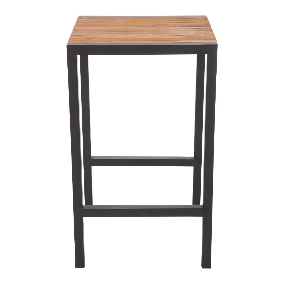 Bolero Vierkant Staal en Acacia Bar Tafel 600mm, DS155