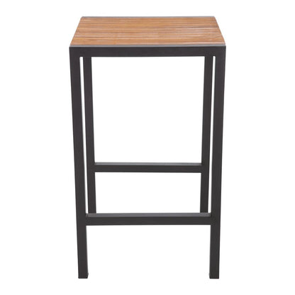 Bolero Vierkant Staal en Acacia Bar Tafel 600mm, DS155