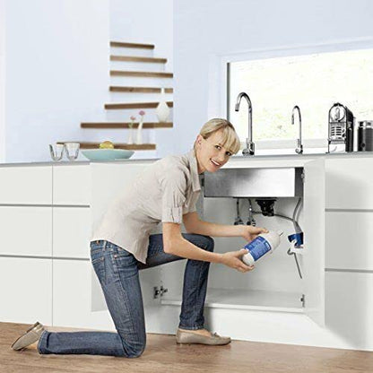 Nieuwe watergroep | ondertafel-waterfilter: BRITA filterkop, BRITA filter P1000, filterwisselindicator (Digiflow-waterklok), flexibele slang, hoekventieladapter