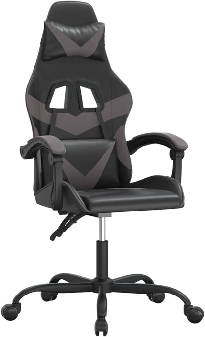 vidaXL Gaming chair swivel leatherette black and grey