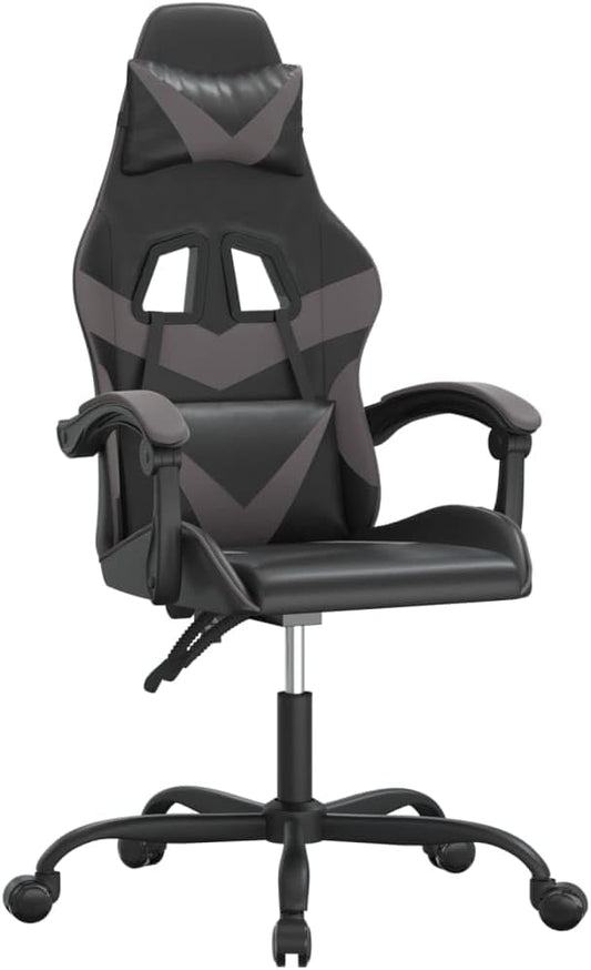 vidaXL Gaming chair swivel leatherette black and grey