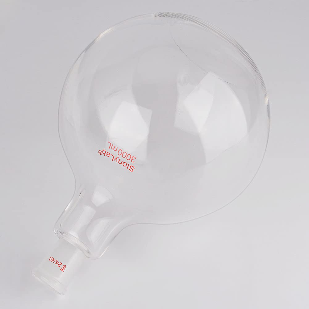 Kookkolf met platte bodem – Bolkolf – Laboratoriumkolf – Destillatiekolf – Refluxkolf – 3000 ml – Borosilicaatglas 24/40
