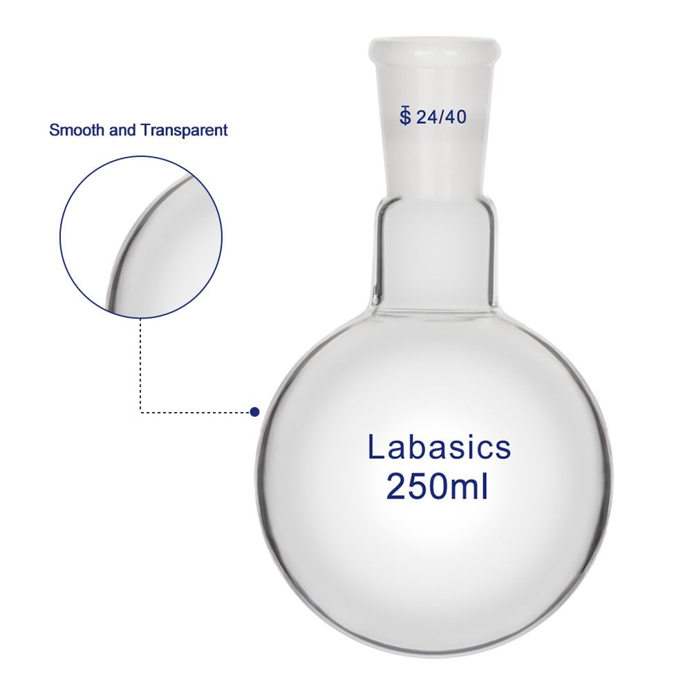 Labasics Laboratorium Destillatie Kit voor Extractie, 500 ml 20 Pcs Borosilicaat Glas Destillatie Apparatuur voor 24/40 Stoom Destillatie Set Glaswerk