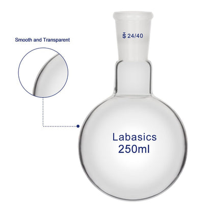 Labasics Laboratorium Destillatie Kit voor Extractie, 500 ml 20 Pcs Borosilicaat Glas Destillatie Apparatuur voor 24/40 Stoom Destillatie Set Glaswerk