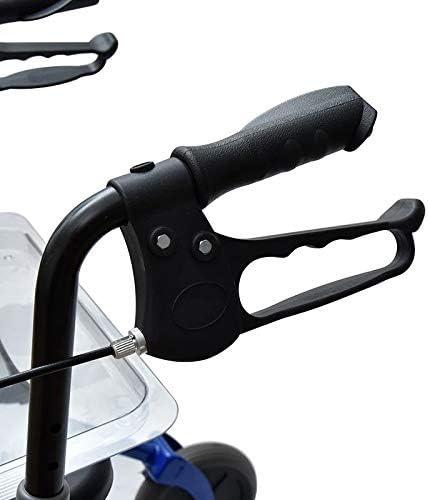 Rollator van staal, inklapbaar, blauw – rollator voor senioren met 4 wielen, zitting en remmen