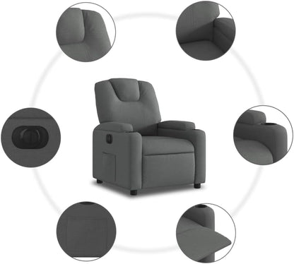Armchair, Reclining Chair, Sleeping Chair, Electric Chair with Adjustable Backrest, Dark Grey Fabric