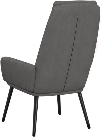 Relaxstoel – Fauteuil – Zitzak – Lounge Stoel – Woonkamerstoel – Lichtgrijs Polyesterweefsel – Metalen Frame – Gevoerde Armleuningen – Breed Zitvlak 50 cm