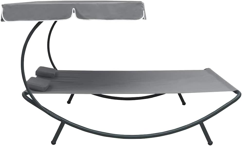 Zonnebed – Ligbed Voor Buiten – Relaxstoel – Strandligstoel – Tuinligbed – Met Luifel En Kussens – Weerbestendig Oxford Polyester – Ruim 200x180 cm