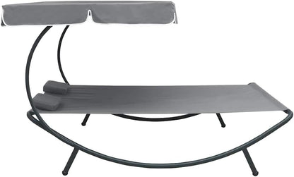 Zonnebed – Ligbed Voor Buiten – Relaxstoel – Strandligstoel – Tuinligbed – Met Luifel En Kussens – Weerbestendig Oxford Polyester – Ruim 200x180 cm