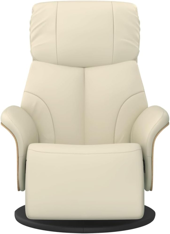 vidaXL Fauteuil verstelbaar met voetensteun kunstleer crèmekleurig