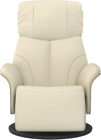 vidaXL Fauteuil verstelbaar met voetensteun kunstleer crèmekleurig