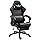 Dowinx Adjustable Gaming Chair PC Office Chair with Footrest, Game Chair with Massage Lumbar Support, Ergonomic PU Gaming Chair with Headrest (Black) - QUORE