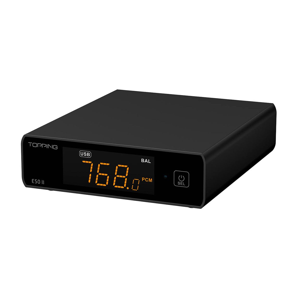 Topping E50II DAC Compacte Hi-Res audio-desktop met AK4497S, DSD512, PEQ 10-bands en Bluetooth LDAC voor hoofdtelefoon en luidsprekers, zwart