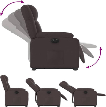 Elektrische Relaxfauteuil – Sta Op Stoel – Elektrische Relaxstoel – Verstelbare Fauteuil – Seniorenstoel – Elektrische Lifter – Donkerbruin Stof – Verstelbare Rugleuning en Voetensteun
