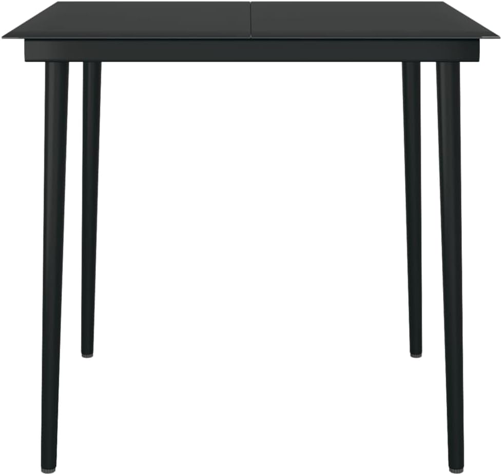 5-delige tuin-eetgroep, zwart, loungeset terrasmeubels voor tuin, terras, balkon, maat 80 cm, tafellengte 99620 - QUORE