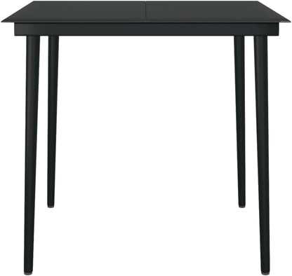 5-delige tuin-eetgroep, zwart, loungeset terrasmeubels voor tuin, terras, balkon, maat 80 cm, tafellengte 99620 - QUORE