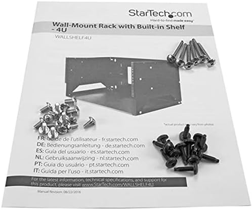 StarTech.com 2 Post 4U Open Frame Wandmonteerbare Server rack met Ingebouwd Schap, Verstelbare Diepte, Compacte Netwerk Rack voor Data/AV/Electronica/Computer Apparatuur, TAA Compliant (WALLSHELF4U)