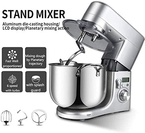 Müller Koch MK-6043 Roerapparaat, 10 liter, 6 snelheden, impulsregeling, led-display, K-schep, deeghaak, handmixer + bakschaal