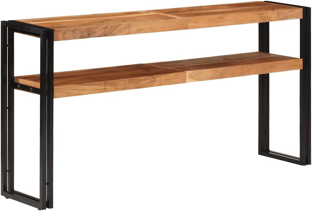 vidaXL Solid Acacia Wood Wall Table Furniture Console Console Table Half Table Wall Tables Table Haltable Corridor Table Consoles Tables Furniture